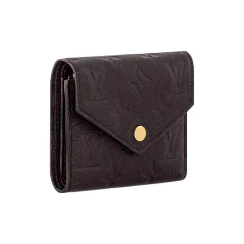 LOUIS VUITTON Victorine Embossed Textured Cow Leather Wallet Regular Women's Chocolate-1