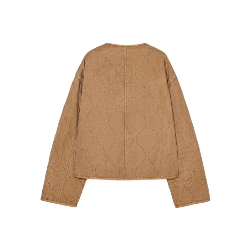 ZARA Puffer Jacket Women's Medium Camel-1