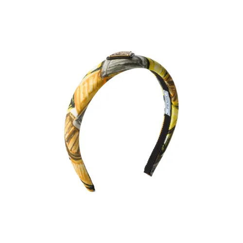 PRADA Recycled Polyamide Headbands Women's Yellow