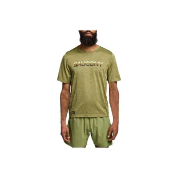 Saucony Stopwatch Graphic T Shirts Men Green