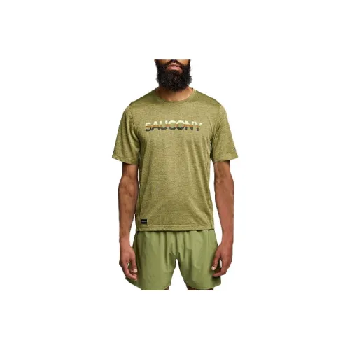Saucony Stopwatch Graphic T Shirts Men Green
