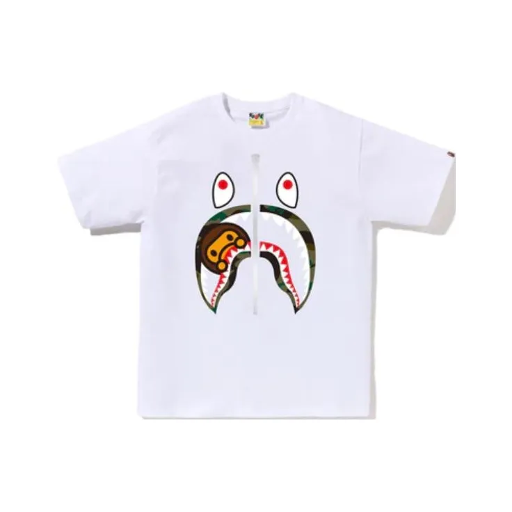 A BATHING APE Splinter Camo Milo Shark Tee-0