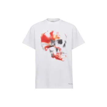 Alexander McQueen Obscured Skull Crewneck T Shirt