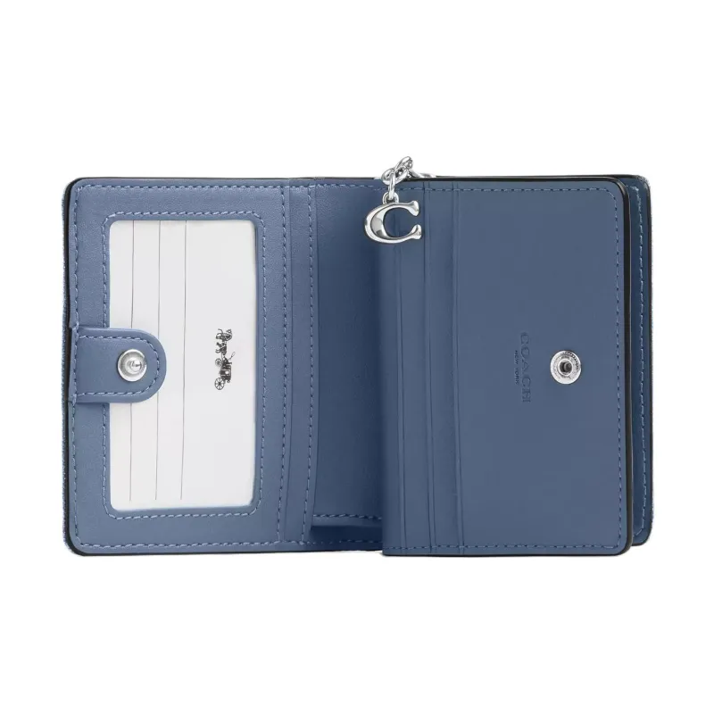 COACH Snap Wallet Denim Wallet Mini Women's Blue-1