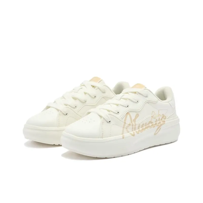 QIAODAN Non slip Lightweight Low Top Skateboard Shoes Women's White-2