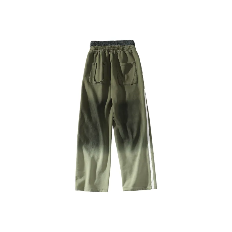 A SQUARE ROOT Knitted Sports Pants Unisex Green-1