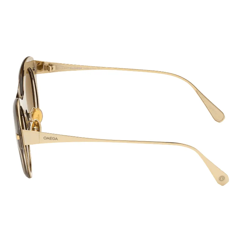 OMEGA Metal Cat Eye Sunglasses Women's Black-2