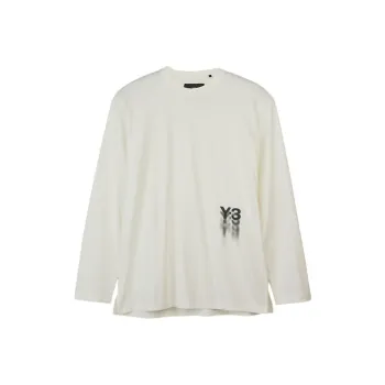 Y 3 Logo Printed Long Sleeved T Shirt