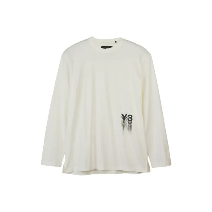 Y 3 Logo Printed Long Sleeved T Shirt-0