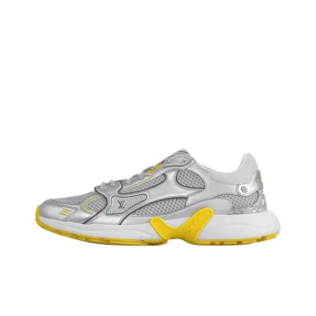 LOUIS VUITTON Olympia Low Top Casual Shoes Women's Silver Yellow