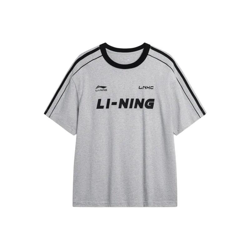 LiNing Sports Life Collection T Shirt Unisex Heather Gray Light Smoke Gray-0
