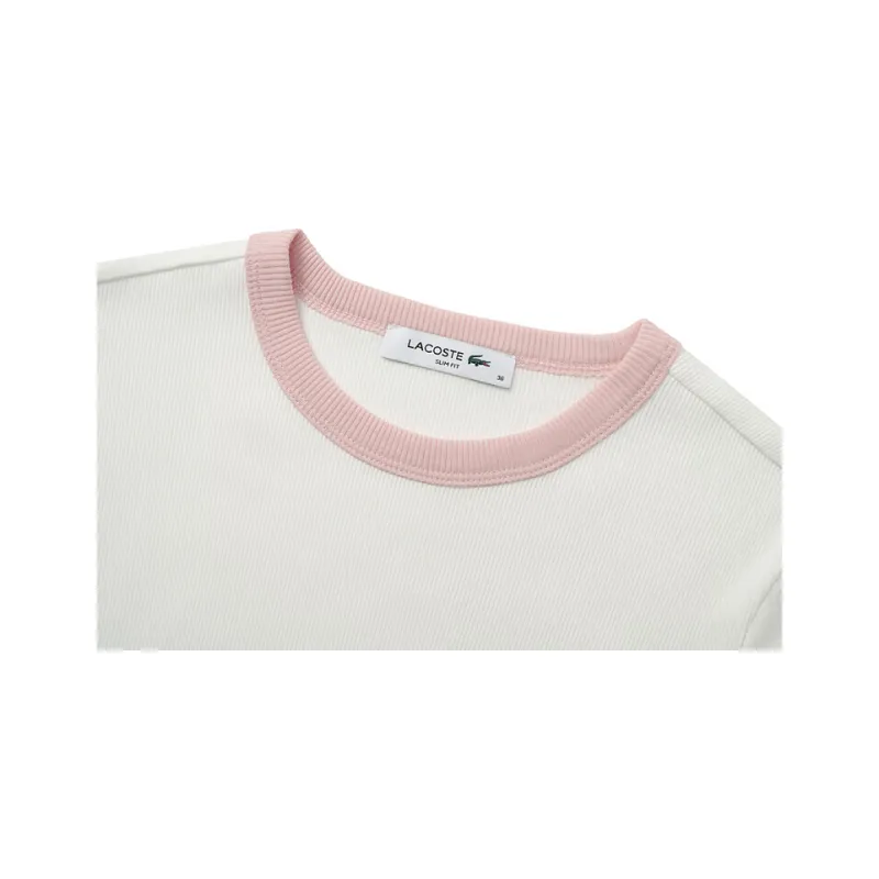 LACOSTE Regular T-Shirt Women's White/Pink-2