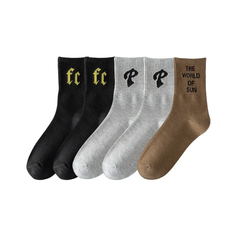 Cotton Gene Mid Calf Socks Men's 5 Pack-11