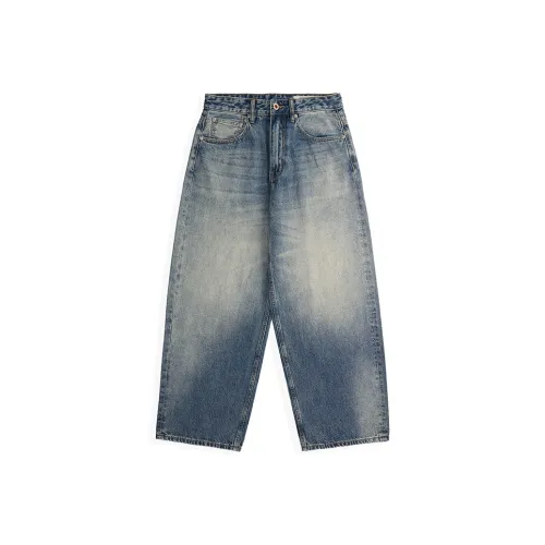 ZENGZHI Jeans Unisex Vintage Blue