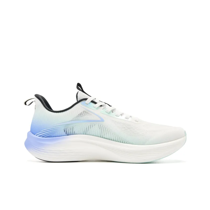 QIAODAN Light Speed 5.0 Cushioning Coverage Lightweight Low Top Sprint Running Shoes Men's White Black Blue-1