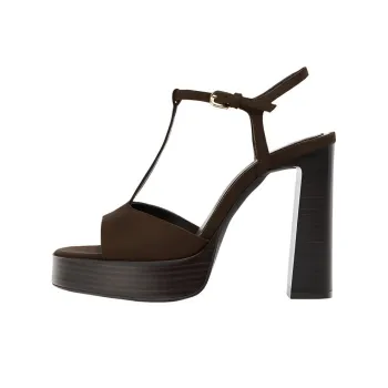 ZARA One Strap Sandals 12cm Women's Brown