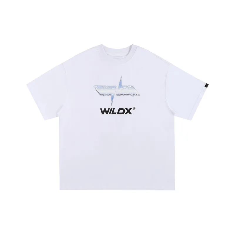 WILDX Summer Basic LOGO Short Sleeved T Shirts Unisex-46