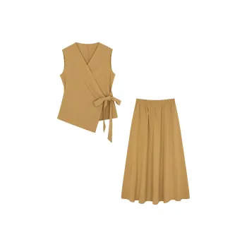 Mo Han Yi Mei Skirt Set Women's Honey Yellow