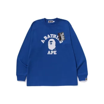 A BATHING APE Mad Face College Long Sleeve Tee