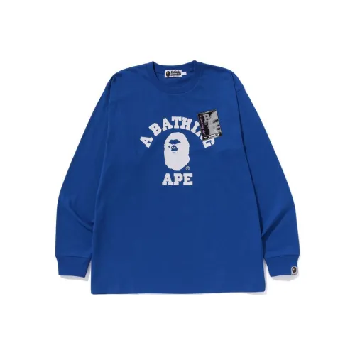 A BATHING APE Mad Face College Long Sleeve Tee
