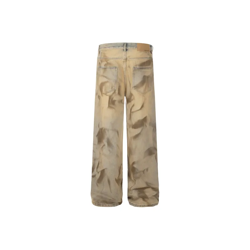 HEIYIXIANSHENG Jeans Unisex Earth Yellow-1
