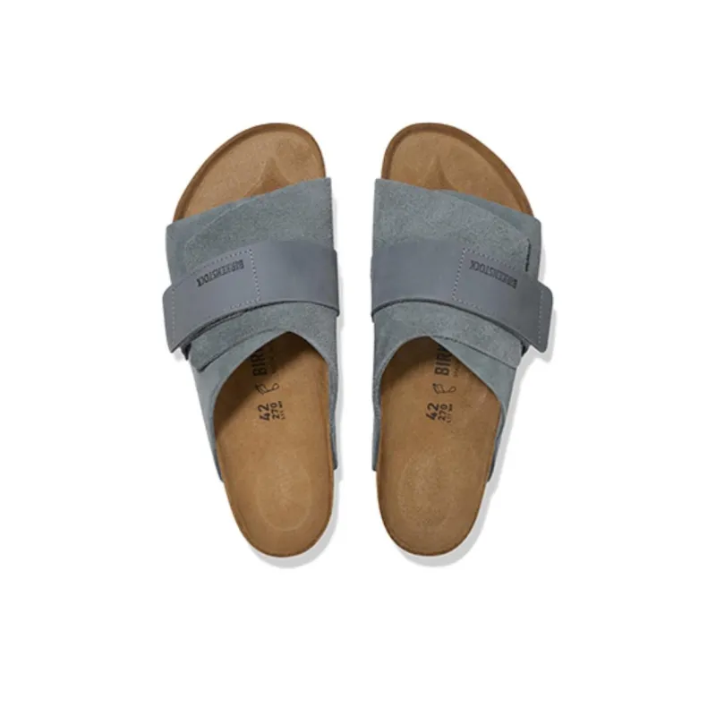 Birkenstock Kyoto Abrasion Resistant Slide Slippers Unisex Limestone Gray Narrow-4