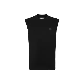 PHILIPP PLEIN Logo appliqué Cotton Tank Top