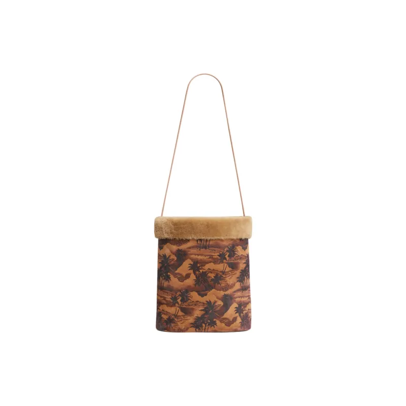 CELINE Suede Bucket Bags Crossbody Bag Shoulder Bag Men's Brown-3