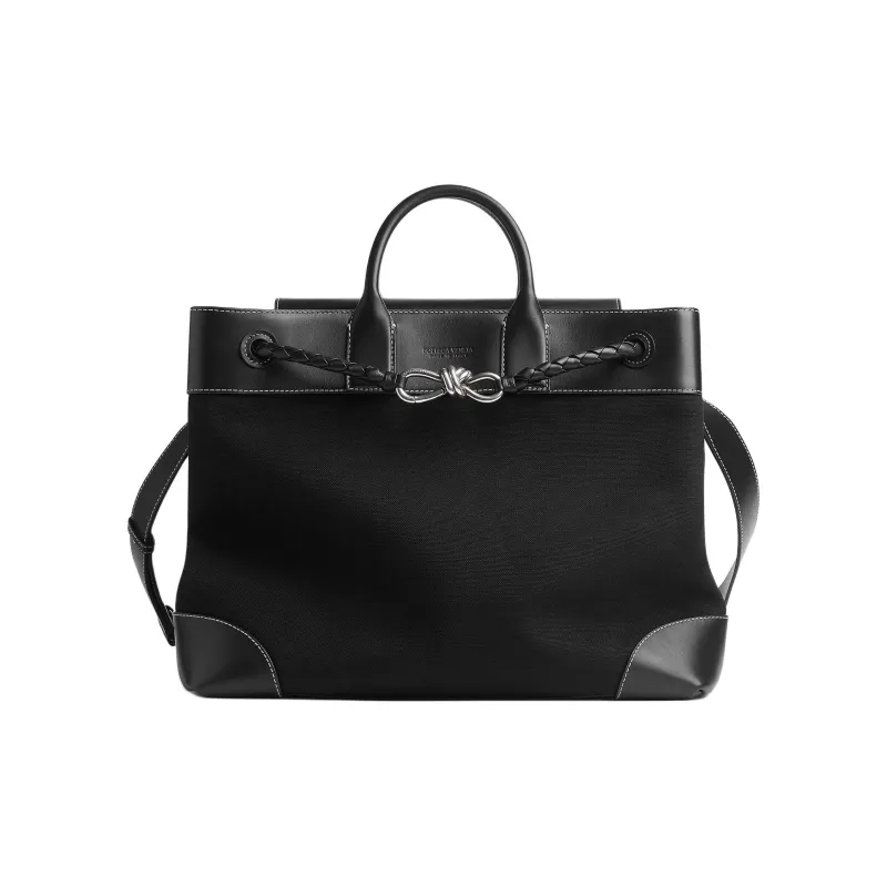 Bottega Veneta Linen Tote Bag, Shopping Bag, Shoulder Bag, Crossbody Bag, Handbag Regular Men's Black-0