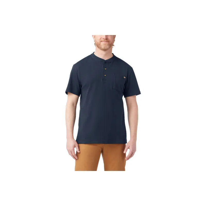 Dickies Heavyweight Short Sleeve Henley T-Shirt T-Shirt Men's Marine Blue-0