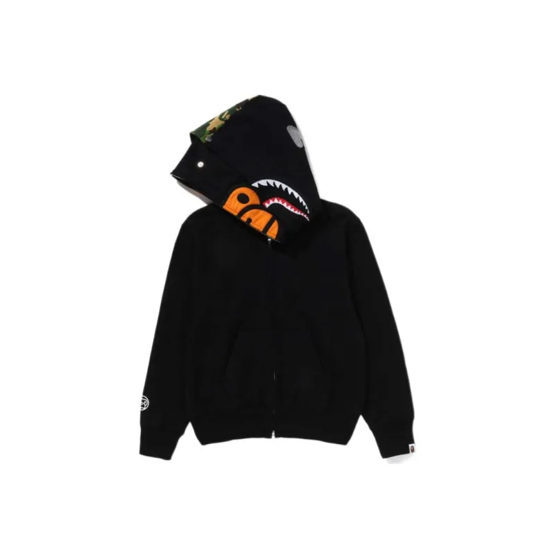 Bape Women's Milo Shark Full Zip Double Hoodie Pink-1