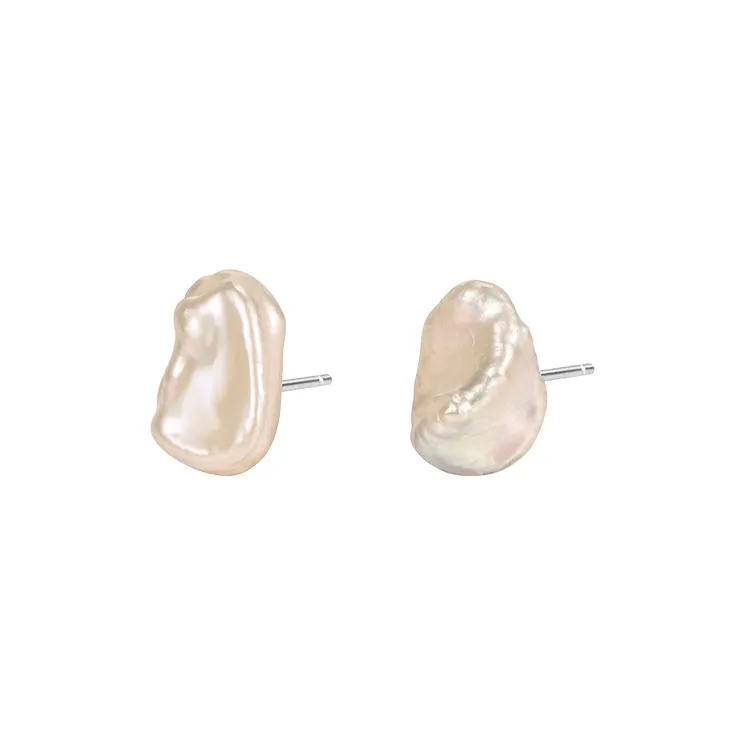ZHOUBAIFU Pearl Stud Earrings Unisex-0