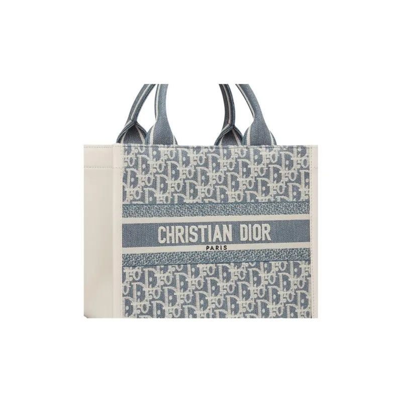 DIOR Cotton Tote Bag, Shopping Bag, Handbag Trumpets Unisex Blue-5