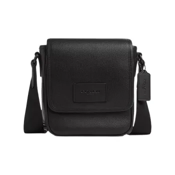 COACH LUCAS Smooth Calf Leather Shoulder Bag, Crossbody Bag Mini Men's Black
