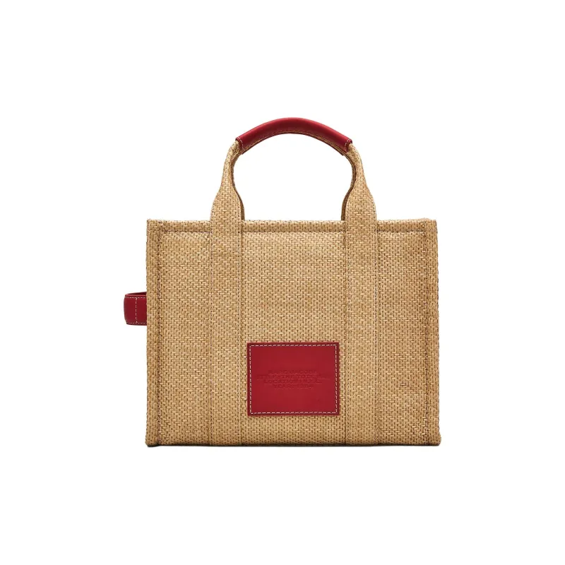 MARC JACOBS The Medium Tote Embroidery Daisy Raffia Natural-2