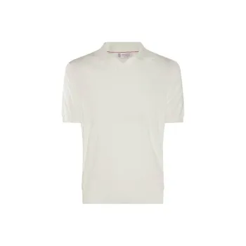 Brunello Cucinelli Short Sleeved Fine Knitted Polo Shirt