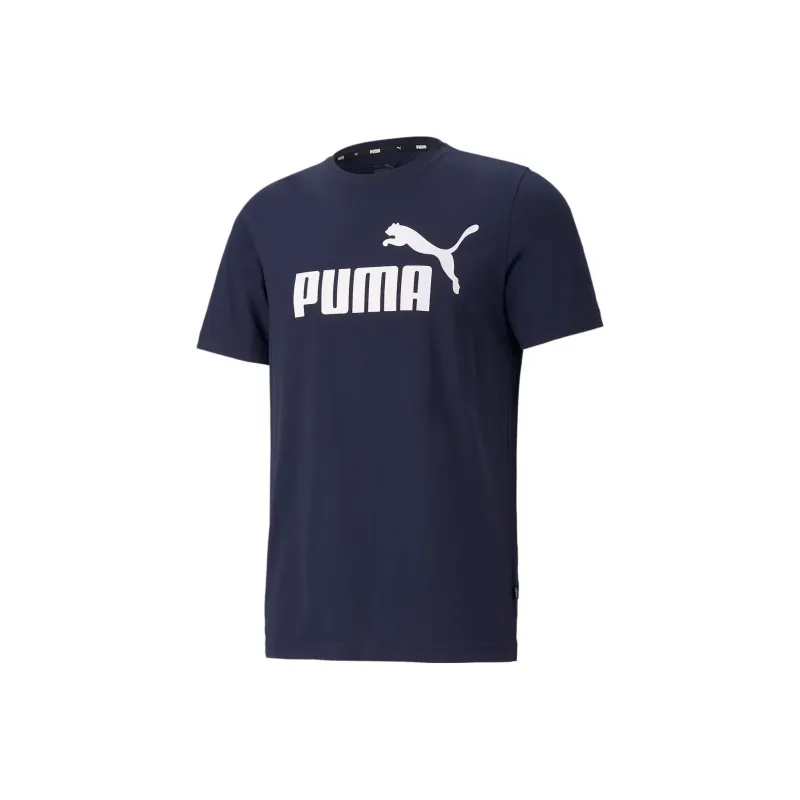 PUMA Essentials Logo T Shirts Men Blue-0