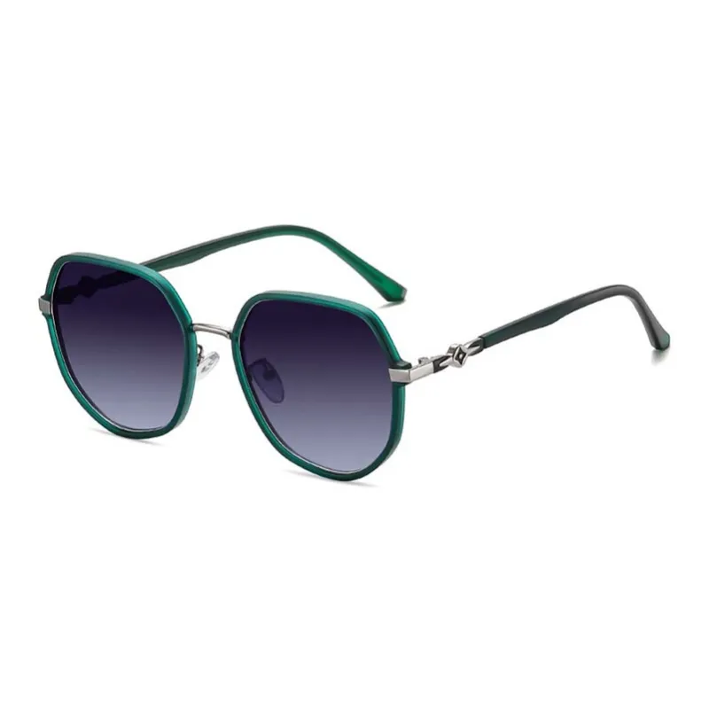 NOME TR/Memory Plastic Metal Round Sunglasses Unisex-4