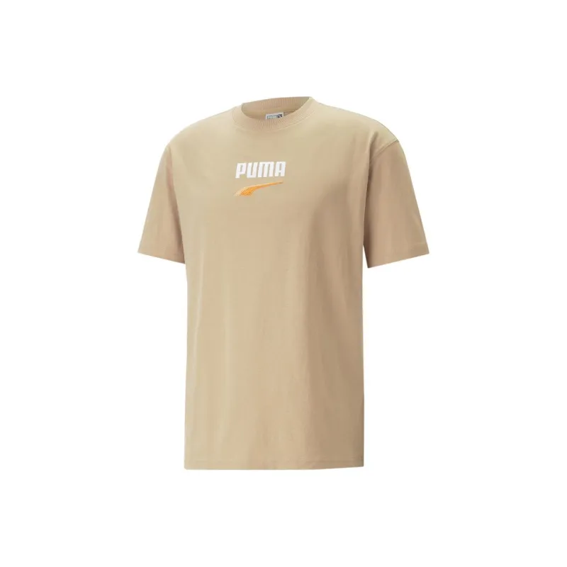 PUMA PUMA Downtown DOWNTOWN Logo Tee T-Shirt Men's Khaki-0