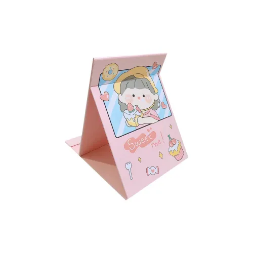 XIBI Cartoon Folding Mirror Desktop Standable Large Size Makeup Mirror For Students' Dormitory Portable Dressing Mirror