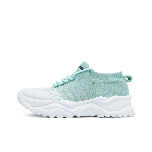 Singing Slip Resistant Breathable Quick Dry Low Top Casual Shoes Unisex White Gray Cyan