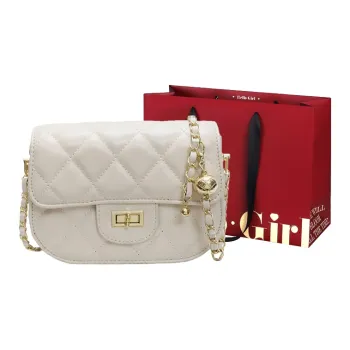 GOX PU Crossbody Bag Women's Ecru/Black/Light Blue/Pink