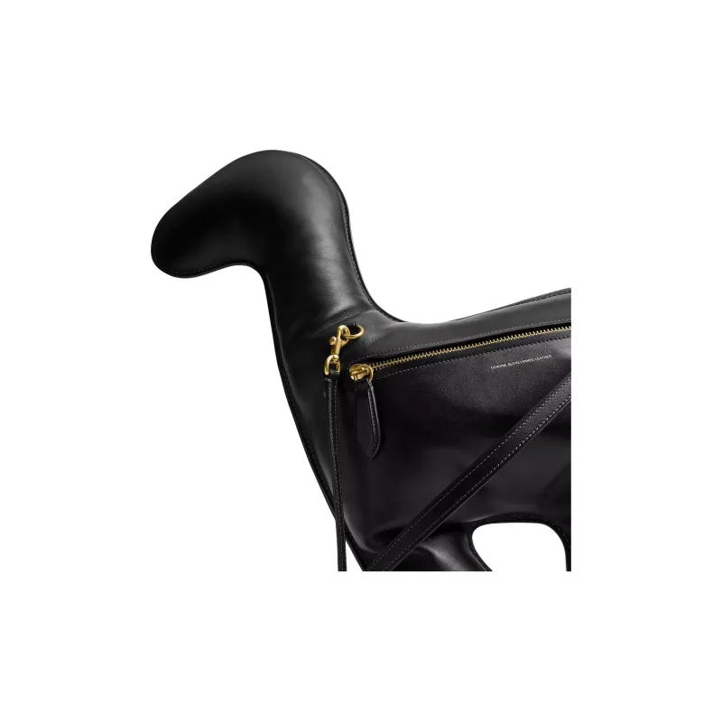COACH KisslockFrame Leather Shoulder Bag Tubas Women's Black-4