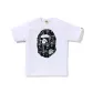 White with Black Print