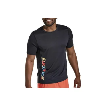 Saucony Stopwatch Graphic T Shirts Men Black
