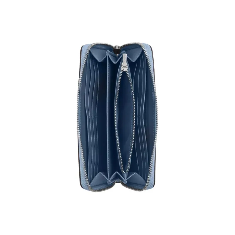 COACH Pebbled Leather Wallet Small Size Women's Blue-1