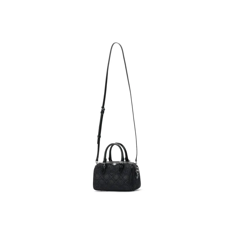 TORY BURCH T Monogram Cotton Shoulder Bag Crossbody Bag Handbag Women's Black-1
