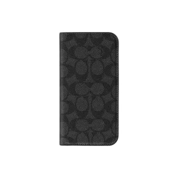COACH Coated Canvas Material 3 Card Slots Phone Cases Compatibility With IPhone 16 Business Formal