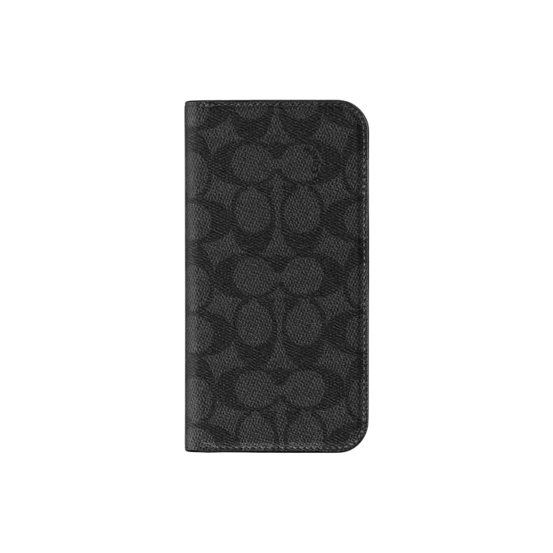 COACH Coated Canvas Material 3 Card Slots Phone Cases Compatibility With IPhone 16 Business Formal-0