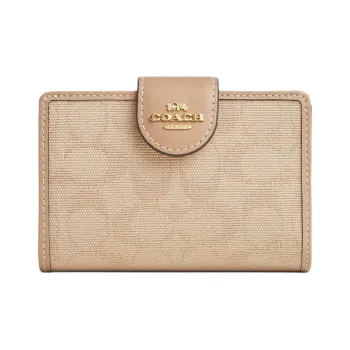COACH Iconic Canvas Wallet Mini Women's Nude